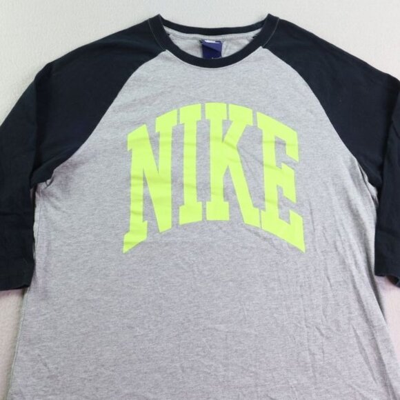Nike Shirt Mens Large L Raglan Long Sleeve Baseball Jersey - Picture 1 of 8